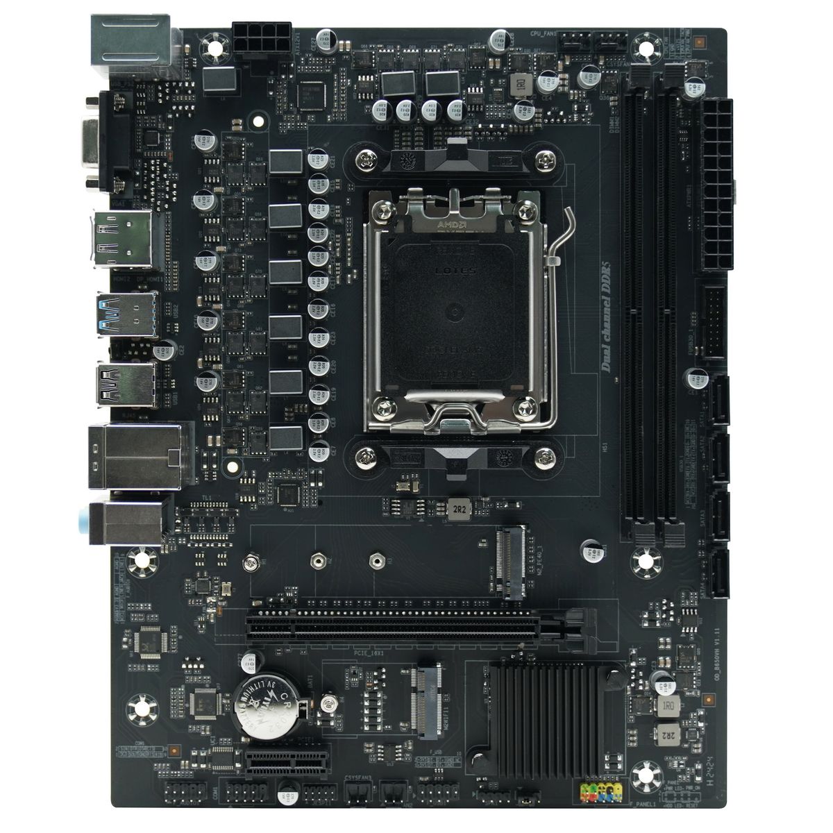 Материнская плата Afox B650D5-MA-V2 AM5 mATX 2xDDR5 PCIEx16 PCIEx1 miniPCI M.2 DP HDMI VGA