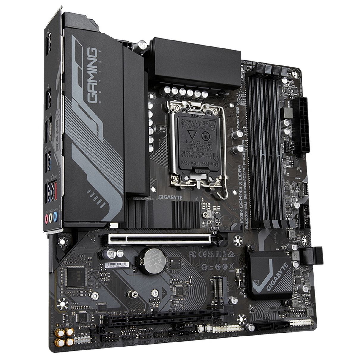 Материнская плата Gigabyte B760M GAMING X DDR4, Socket 1700, Intel®B760, 4xDDR4-3200, HDMI+DP, 1xPCI-Ex16, 1xPCI-Ex1, 4xSATA3(RAID 0/1/5/10), 2xM.2, 8Ch Audio, GLan, (4+4)xUSB2.0, (4+2)xUSB3.2, (0+1)xUSB3.2 Type-C™, mATX, RTL