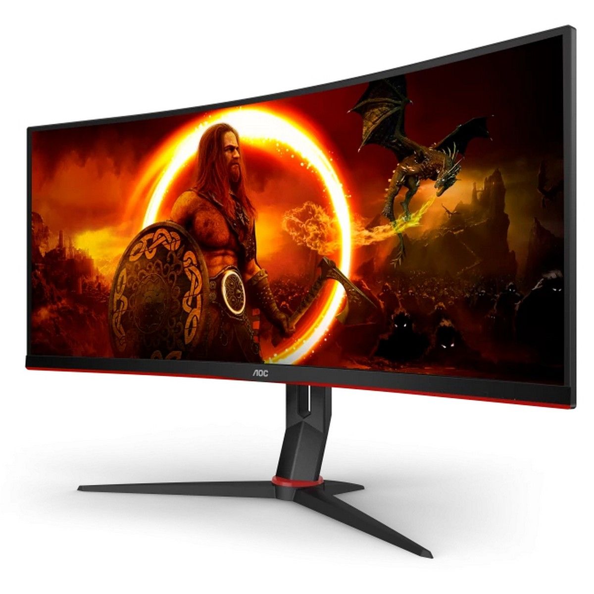 Монитор 34" AOC CU34G2XP Black (VA, изогнутый, 3440x1440, 180Hz, 1 ms, 178°/178°, 80M:1, +2xHDMI 2.0, +2xDisplayPort 1.4, +4xUSB 3.0, +MM, +регулировка по высоте)