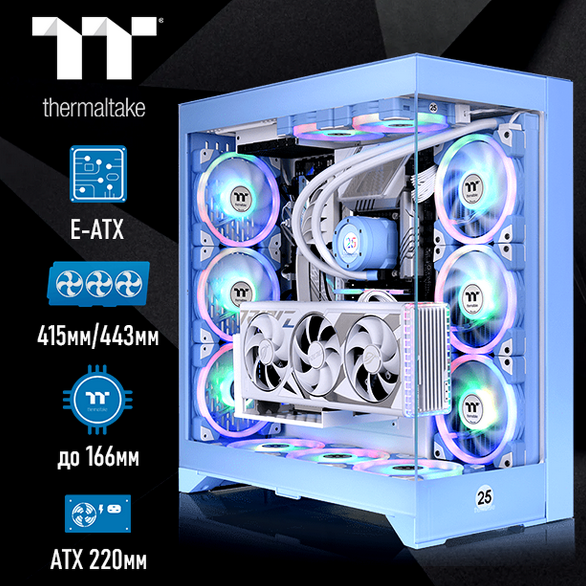 Корпус Thermaltake CTE E660 MX Hydrangea Blue CA-1Y3-00MFWN-01