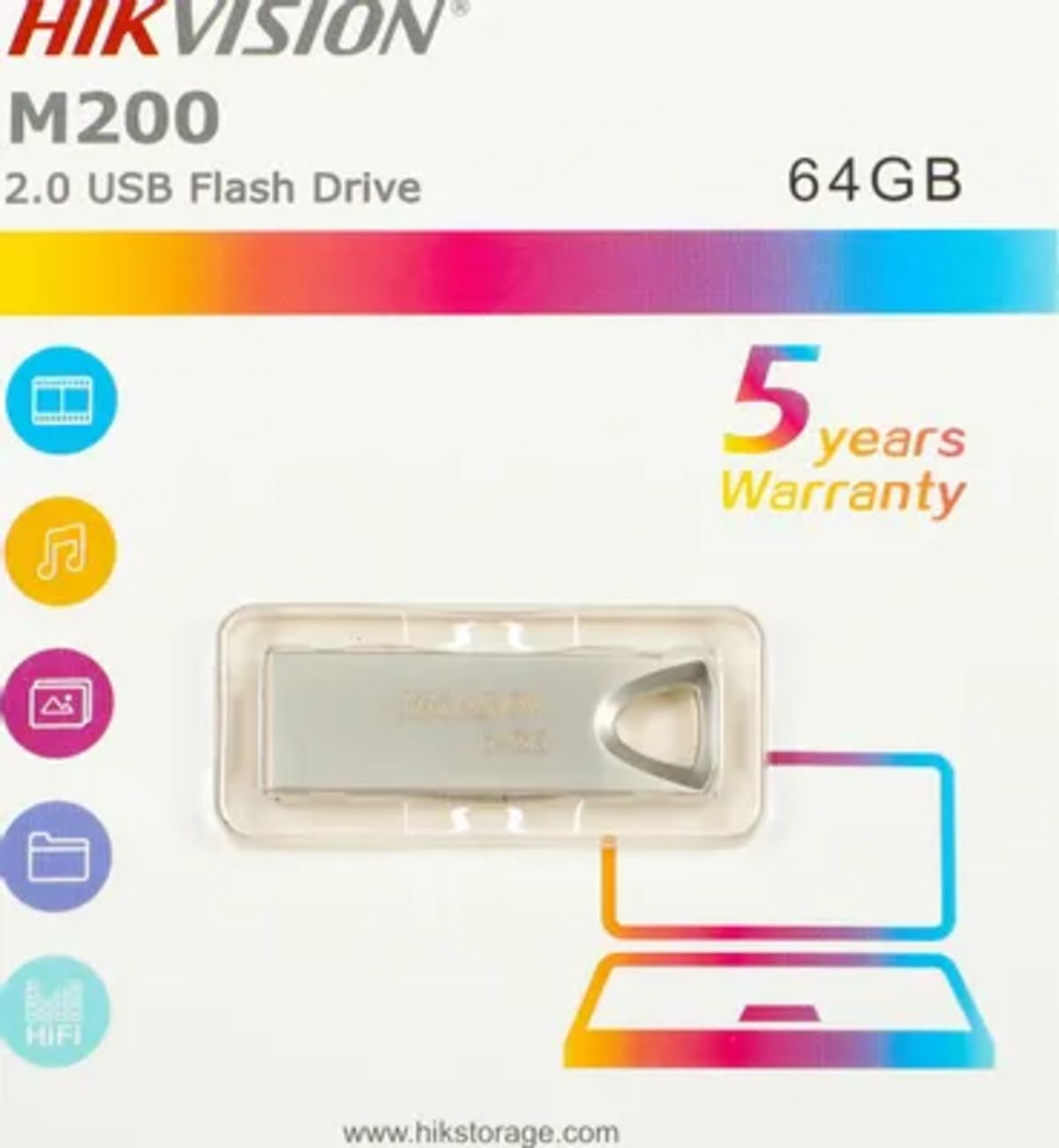 USB накопитель Hikvision 64GB USB2.0 HS-USB-M200/64G (656898) {40}