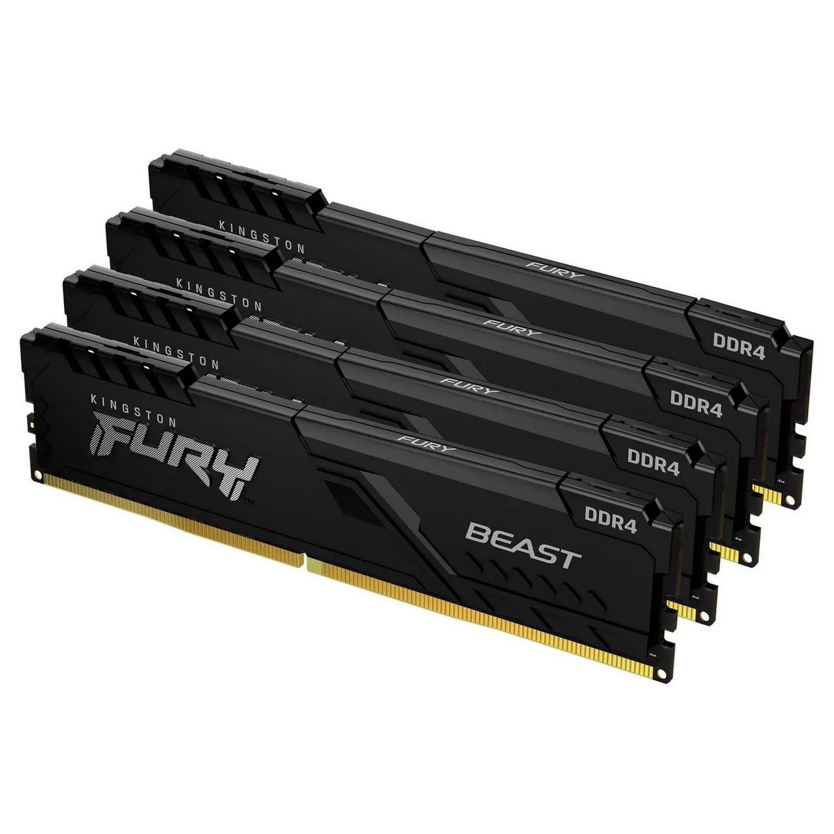 Модуль памяти Kingston 128GB Kingston DDR4 2666 DIMM FURY Beast Black Gaming Memory KF426C16BBK4/128 Non-ECC, CL16, 1.2V, KF426C16BBK4/128 2Gx8 Кит 4х32 , RTL