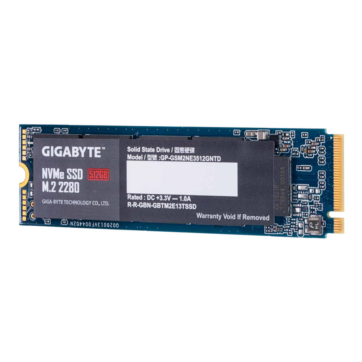 Твердотельный накопитель SSD Gigabyte 512GB M.2 2280 GP-GSM2NE3512GNTD Client PCIe Gen3x4 with NVMe, 1700/1550, IOPS 270/340K, MTBF 1.5M, 3D TLC, 800TBW, NVMe 1.3, RTL {50} (806880)