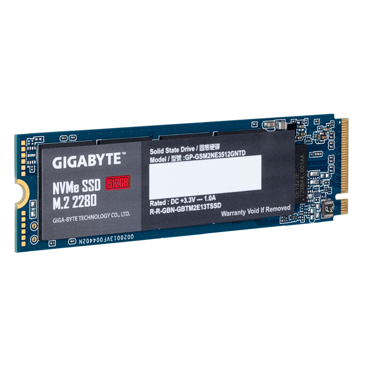 Твердотельный накопитель SSD Gigabyte 512GB M.2 2280 GP-GSM2NE3512GNTD Client PCIe Gen3x4 with NVMe, 1700/1550, IOPS 270/340K, MTBF 1.5M, 3D TLC, 800TBW, NVMe 1.3, RTL {50} (806880)