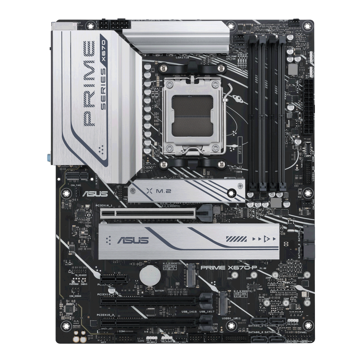 Материнская плата ASUS PRIME X670-P-CSM AM5 ATX 4xDDR5 3xPCIEx16 PCIEx1 3xM.2 USB-C DP HDMI 2.5GLAN (90MB1BU0-M0EAYC)