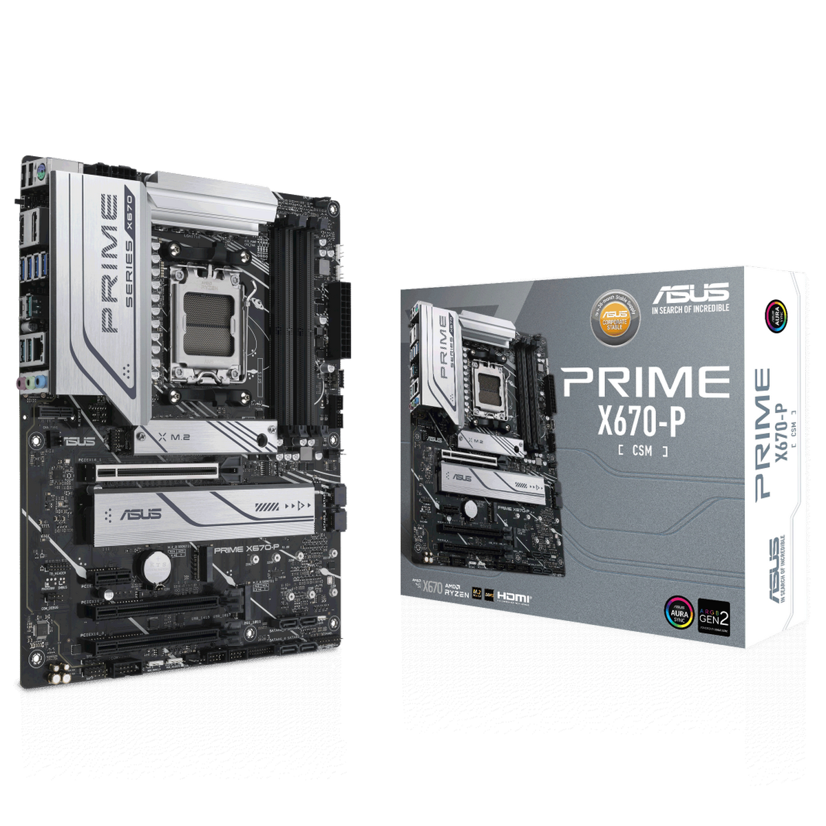 Материнская плата ASUS PRIME X670-P-CSM AM5 ATX 4xDDR5 3xPCIEx16 PCIEx1 3xM.2 USB-C DP HDMI 2.5GLAN (90MB1BU0-M0EAYC)