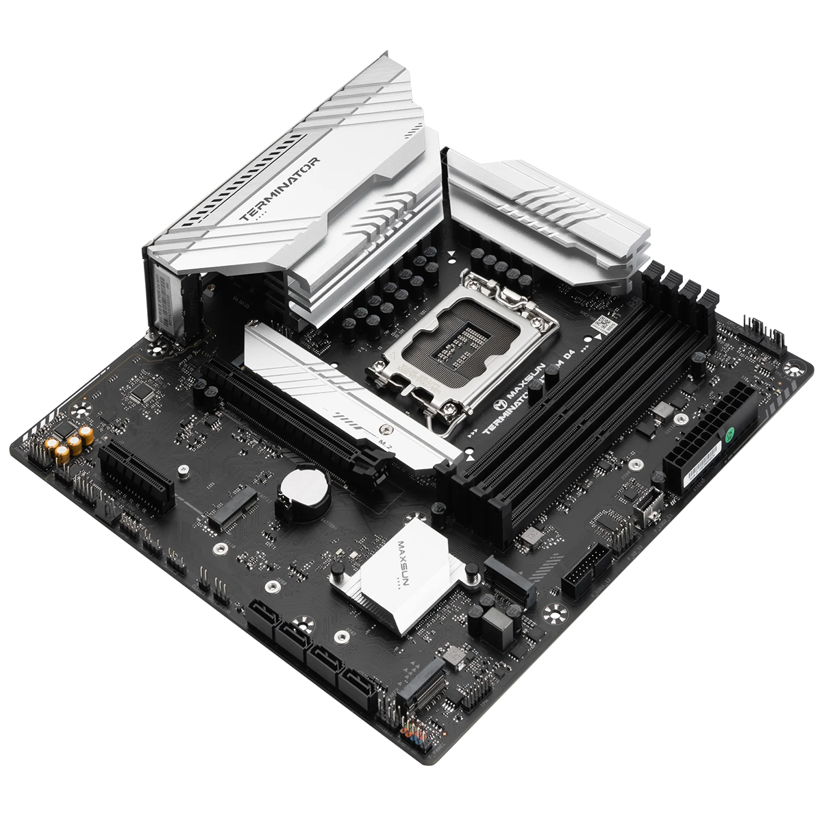 Материнская плата Maxsun MS-Terminator B760M D4 B760, LGA1700, 4*DDR4, 1*PCIEx16, 1*PCIEx4, 3*M.2, 1*TypeC, 4*USB3.2Gen1, 8*USB2.0, 4*SATA3.0, 2.5G, DP, HDMI, M-ATX, RTL