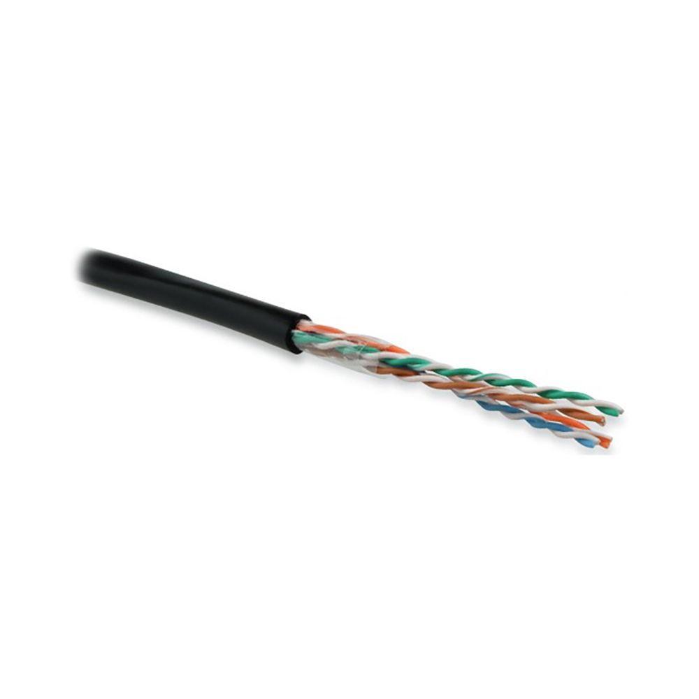 Кабель Hyperline UUTP4R-C5E-S24-OUT-PE-BK-500 (500м) Кабель витая пара, неэкранированный U/UTP, категория 5е, 4 пары 24 AWG, 4х2х0,51 мм, однопроволочные жилы, PE, внешний -40°C – +80°C, черный