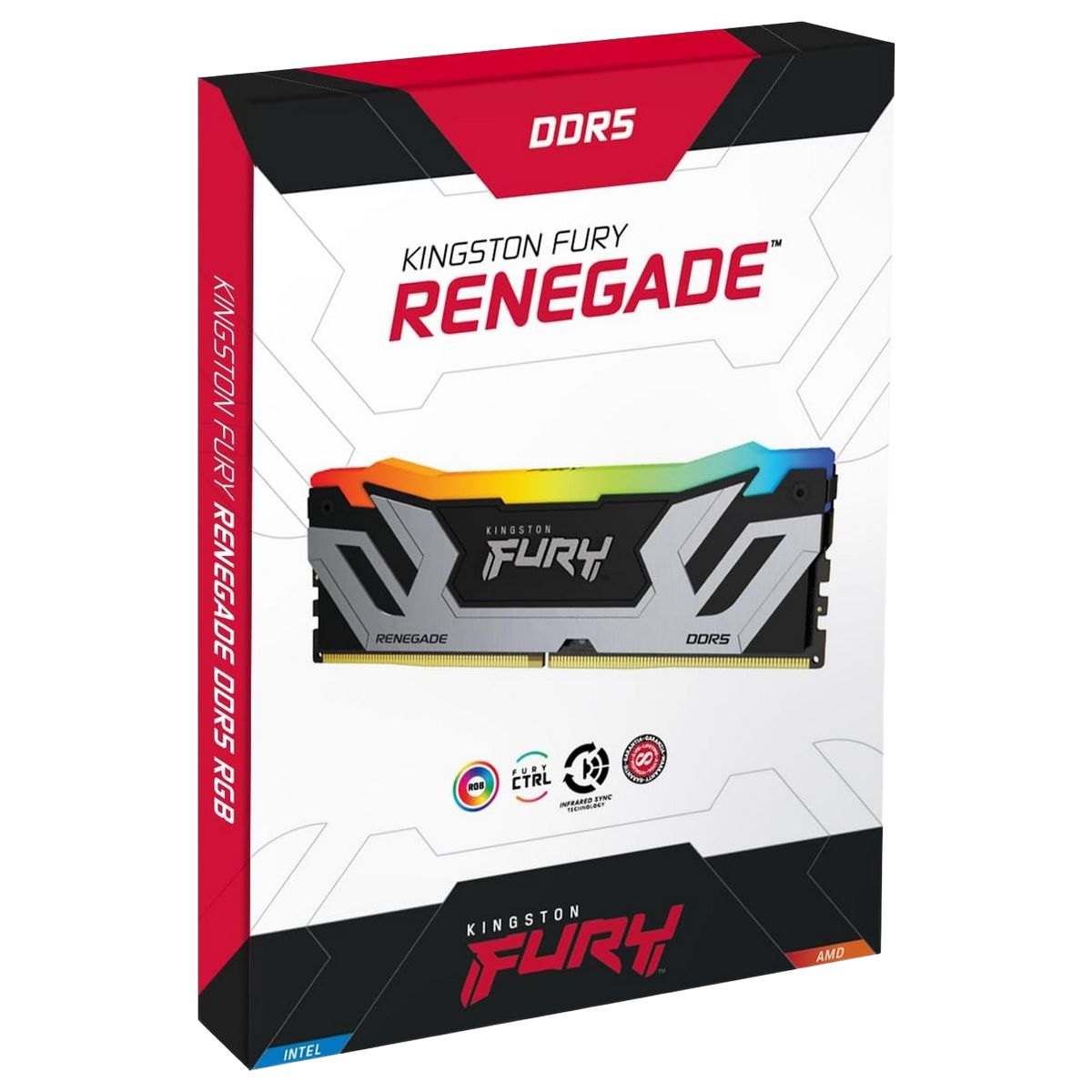 Модуль памяти Kingston KF584CU40RSA-24 24GB DDR5 8400 CUDIMM FURY Renegade Silver/Black RGB Gaming Memory Non-ECC, CL40, 1.45V, Heat Shield, XMP, RTL