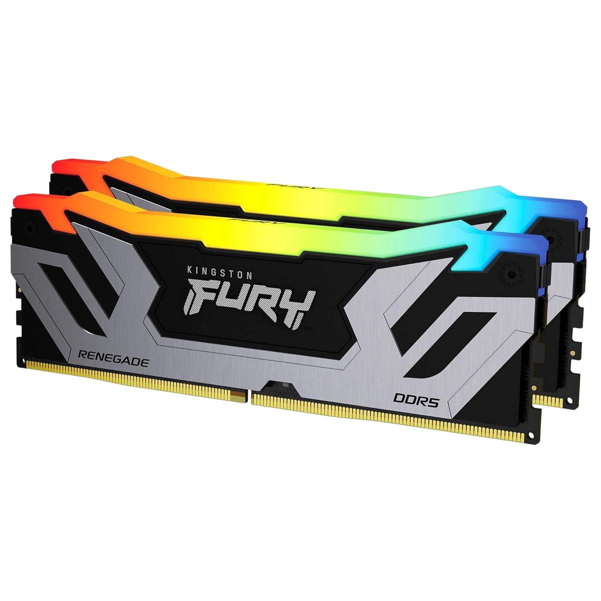 Модуль памяти Kingston KF584CU40RSAK2-48 48GB DDR5 8400 CUDIMM FURY Renegade Silver/Black RGB Gaming Memory Non-ECC, CL40, 1.45V, Heat Shield, Kit (2x24GB), XMP, RTL