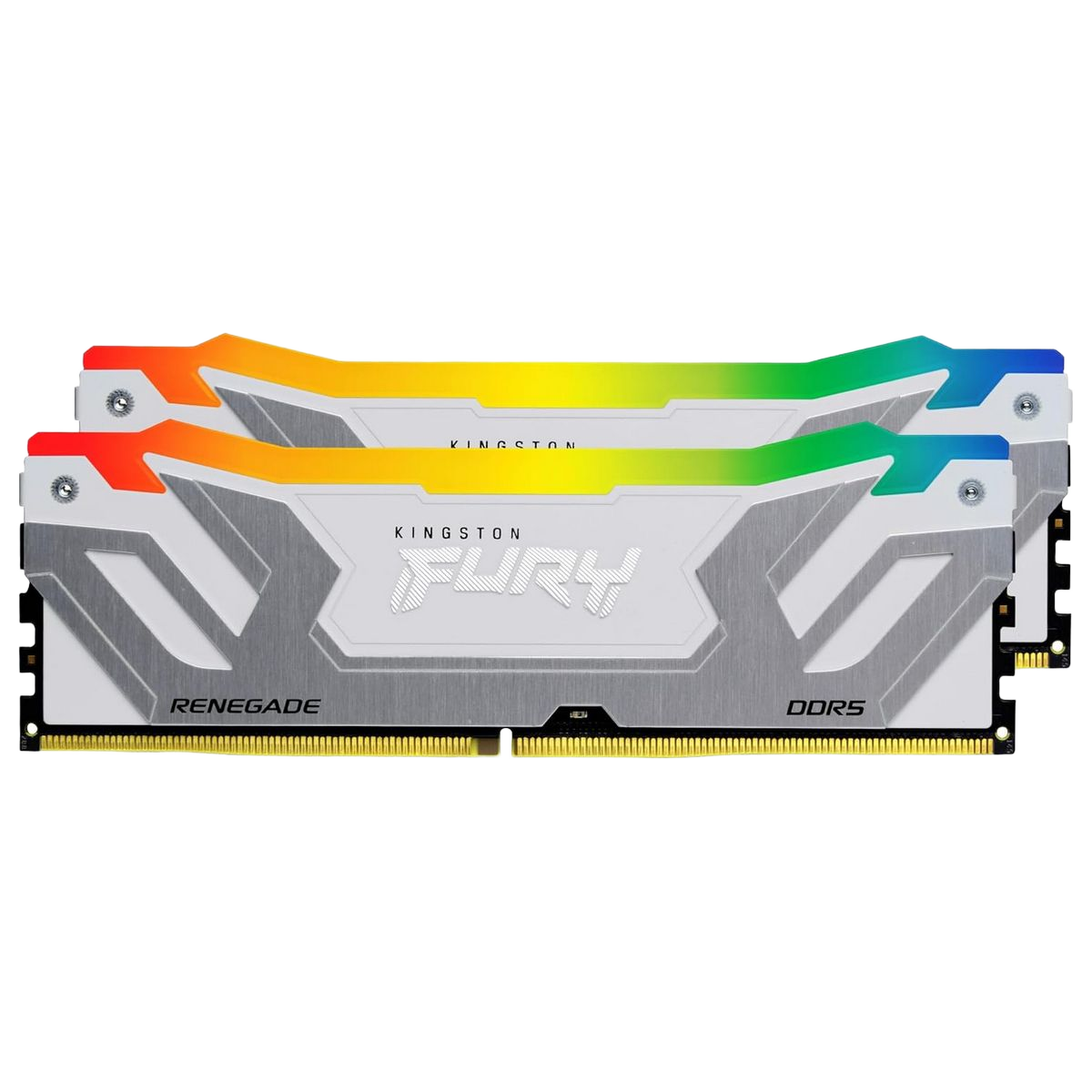 Модуль памяти Kingston KF584CU40RWAK2-48 48GB DDR5 8400 CUDIMM FURY Renegade Silver/White RGB Gaming Memory Non-ECC, CL40, 1.45V, Heat Shield, Kit (2x24GB), XMP, RTL
