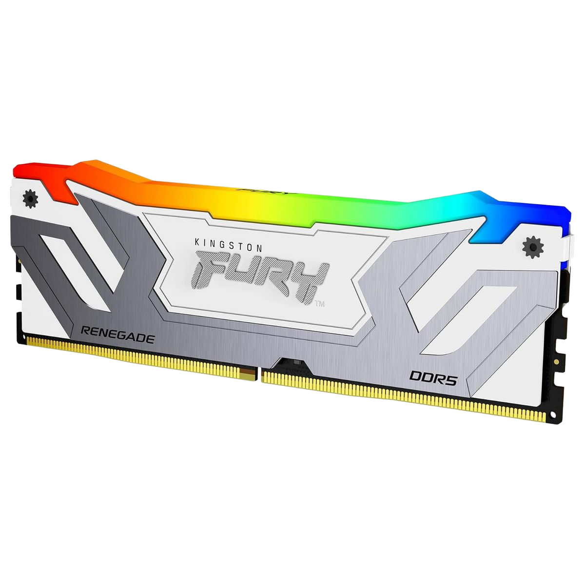 Модуль памяти Kingston KF584CU40RWA-24 24GB DDR5 8400 CUDIMM FURY Renegade Silver/White RGB Gaming Memory Non-ECC, CL40, 1.45V, Heat Shield, XMP, RTL
