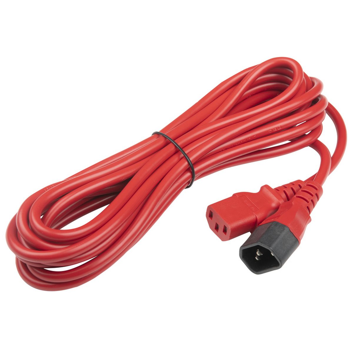 Сетевой кабель Hyperline PWC-IEC13-IEC14-5.0-RD питания монитор-компьютер IEC 320 C13 - IEC 320 C14 (3x1.0), 10A, прямая вилка, 5м, цвет красный (ПВС-АП-3*1,0-250-C13C14-10-5,0 ГОСТ 30851.1-2002 (МЭК 60320-1:1994))
