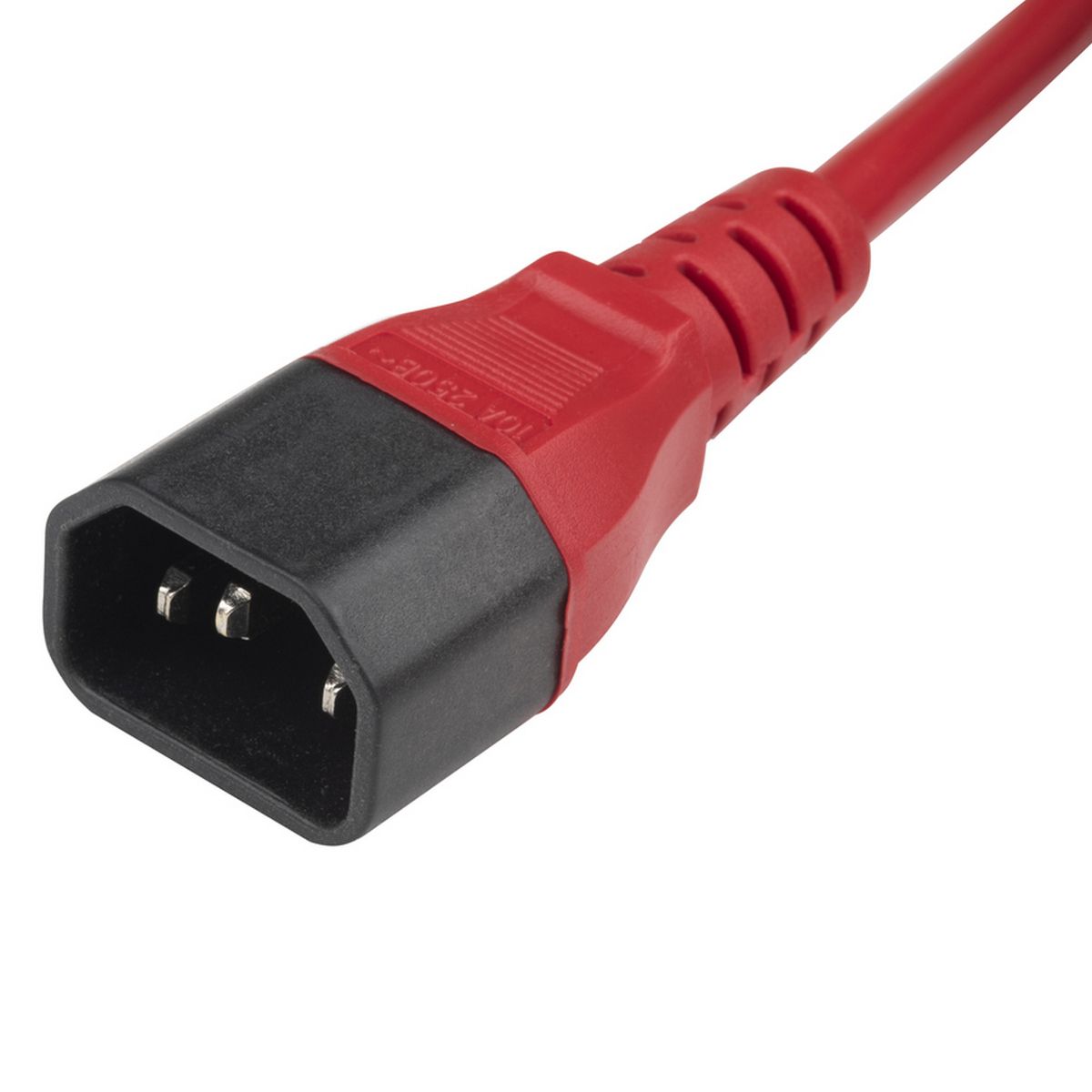 Сетевой кабель Hyperline PWC-IEC13-IEC14-5.0-RD питания монитор-компьютер IEC 320 C13 - IEC 320 C14 (3x1.0), 10A, прямая вилка, 5м, цвет красный (ПВС-АП-3*1,0-250-C13C14-10-5,0 ГОСТ 30851.1-2002 (МЭК 60320-1:1994))