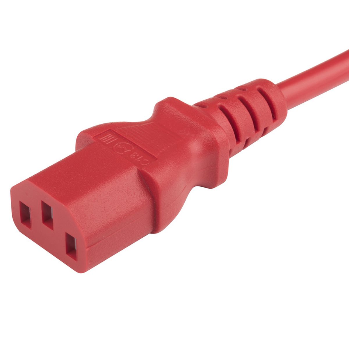 Сетевой кабель Hyperline PWC-IEC13-IEC14-5.0-RD питания монитор-компьютер IEC 320 C13 - IEC 320 C14 (3x1.0), 10A, прямая вилка, 5м, цвет красный (ПВС-АП-3*1,0-250-C13C14-10-5,0 ГОСТ 30851.1-2002 (МЭК 60320-1:1994))