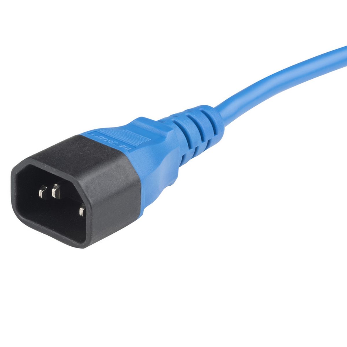 Сетевой кабель Hyperline PWC-IEC13-IEC14-1.0-BL питания монитор-компьютер IEC 320 C13 - IEC 320 C14 (3x0.75), 10A, прямая вилка, 1м, цвет синий (ПВС-АП-3*0,75-250-C13C14-10-1,0 ГОСТ 30851.1-2002 (МЭК 60320-1:1994))