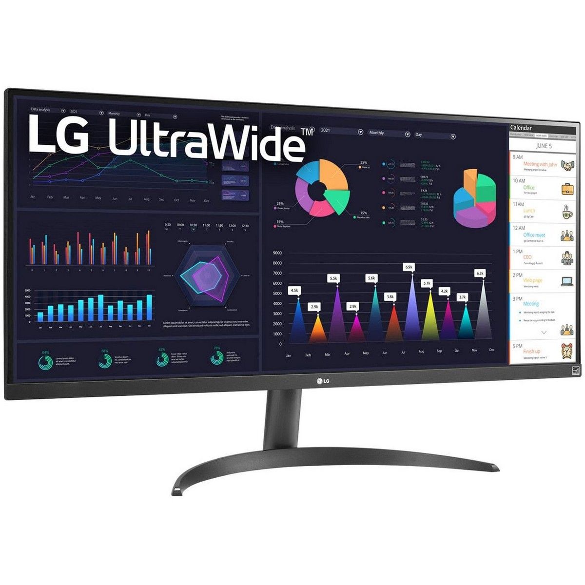 Монитор 34" LG 34WQ500-B Grey (IPS, 2560x1080, HDMI+DP, 5 ms, 178°/178°, 400 cd/m, 1000:1, 100Hz)