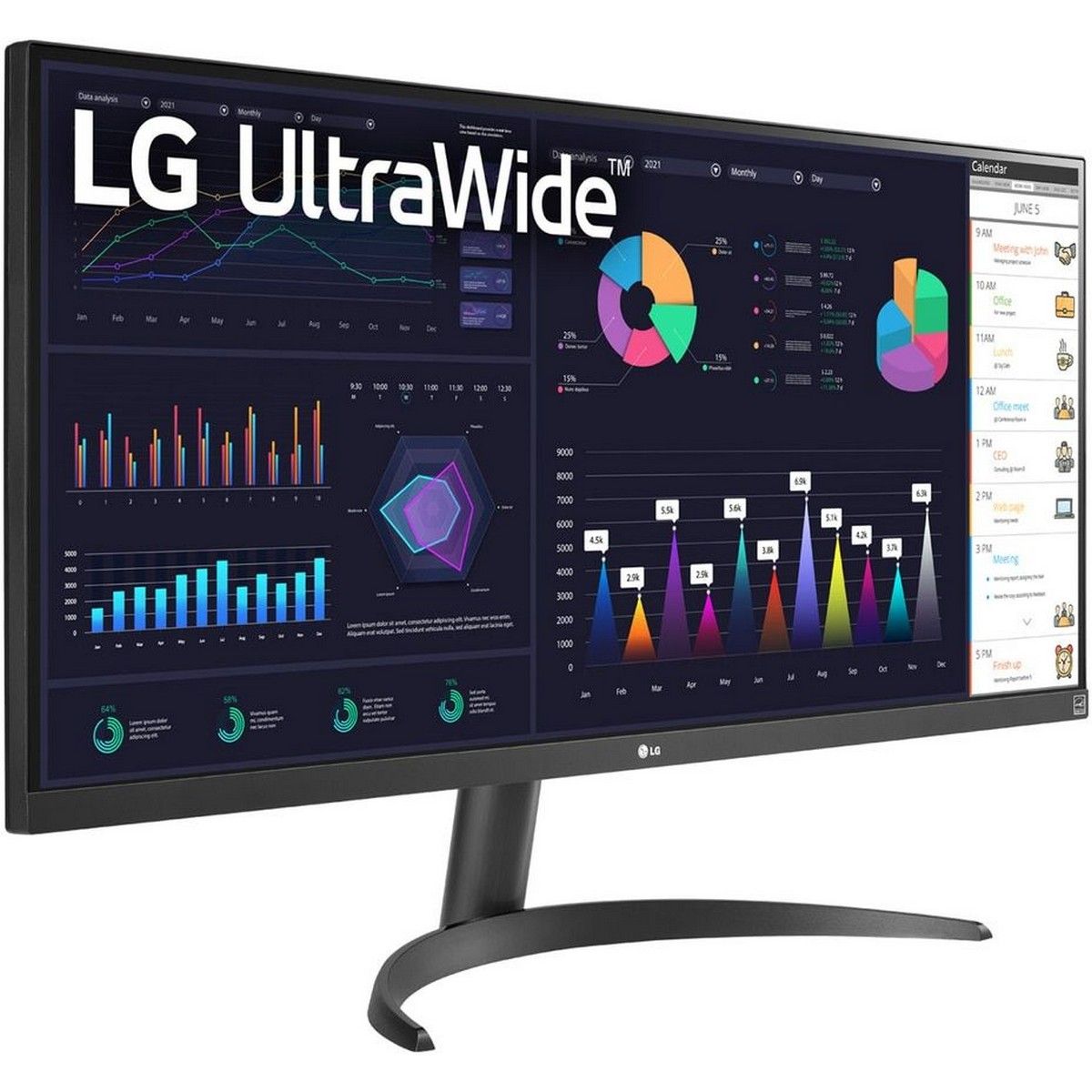 Монитор 34" LG 34WQ500-B Grey (IPS, 2560x1080, HDMI+DP, 5 ms, 178°/178°, 400 cd/m, 1000:1, 100Hz)
