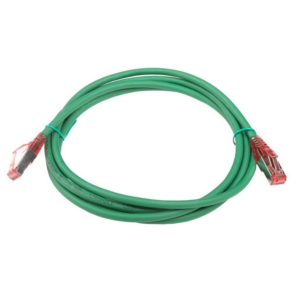 Кабельная сборка Hyperline PC-LPM-STP-RJ45-RJ45-C5e-2M-LSZH-GN Патч-корд F/UTP, экранированный, Cat.5e (100% Fluke Component Tested), LSZH, 2м, зеленый