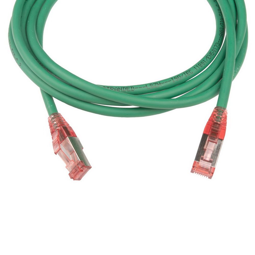Кабельная сборка Hyperline PC-LPM-STP-RJ45-RJ45-C5e-2M-LSZH-GN Патч-корд F/UTP, экранированный, Cat.5e (100% Fluke Component Tested), LSZH, 2м, зеленый