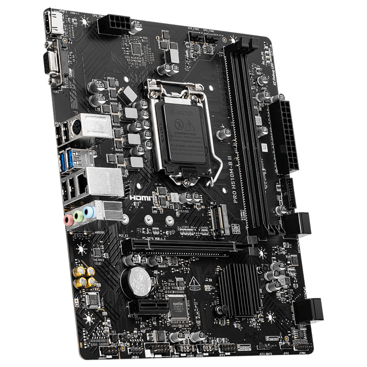 Материнская плата MSI PRO H510M-B II H470, LGA1200, 2*DDR4, 1*PCIEx16, 1*PCIEx1, 1*M.2, 4*USB3.2Gen1, 8*USB2.0, 4*SATA3.0, 1G, VGA, HDMI, M-ATX, RTL