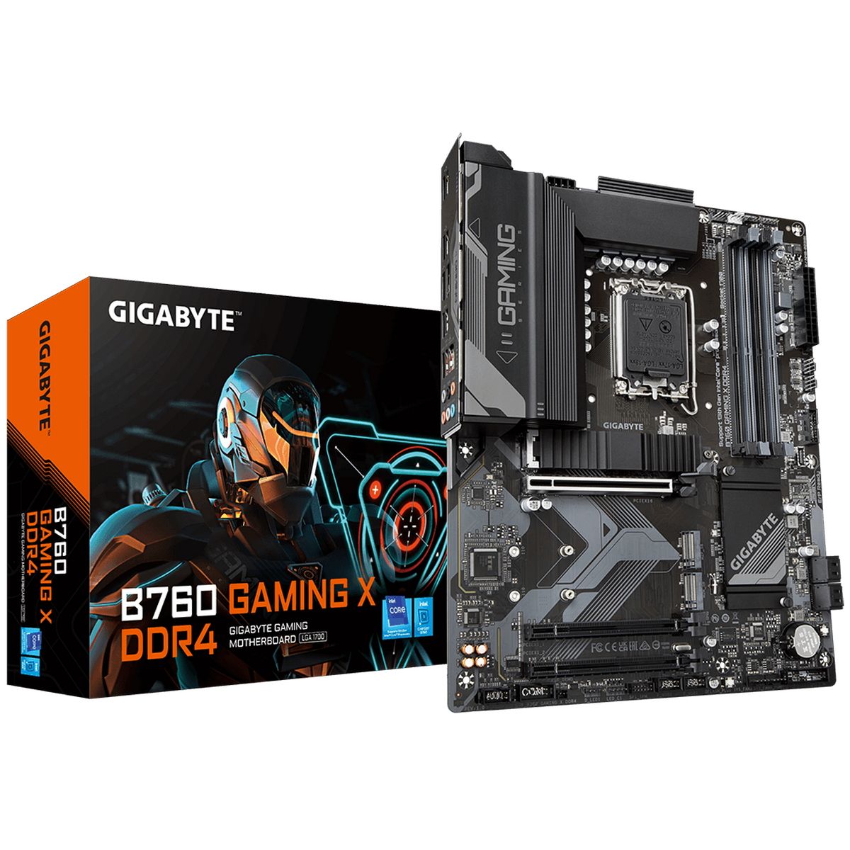 Материнская плата Gigabyte B760 GAMING X DDR4, Socket 1700, Intel®B760, 4xDDR4-3200, HDMI+DP, 3xPCI-Ex16, 4xSATA3(RAID 0/1/5/10), 3xM.2, 8Ch Audio, 2.5GLan, (4+4)xUSB2.0, (4+2)xUSB3.2, (0+1)xUSB3.2 Type-C™, ATX, RTL