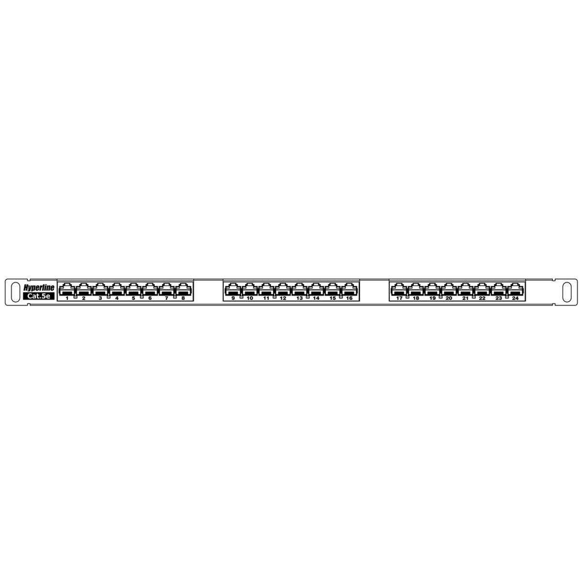 Панель Hyperline PPHD-19-24-8P8C-C5E-SH-110D Патч-панель высокой плотности 19", 0.5U, 24 порта RJ-45, категория 5Е, Dual IDC, экранированная