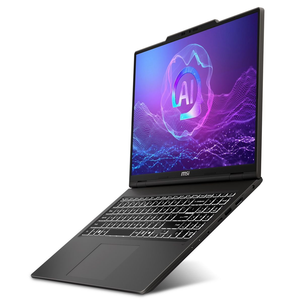 Ноутбук MSI Venture A16 AI+ A3HMG-026XRU AMD Ryzen AI 7 350/16Gb/SSD1Tb/16"/OLED/QWXGA/2048x1280/120Hz/NoOS/Solid Gray/1.9kg (9S7-261K21-026)