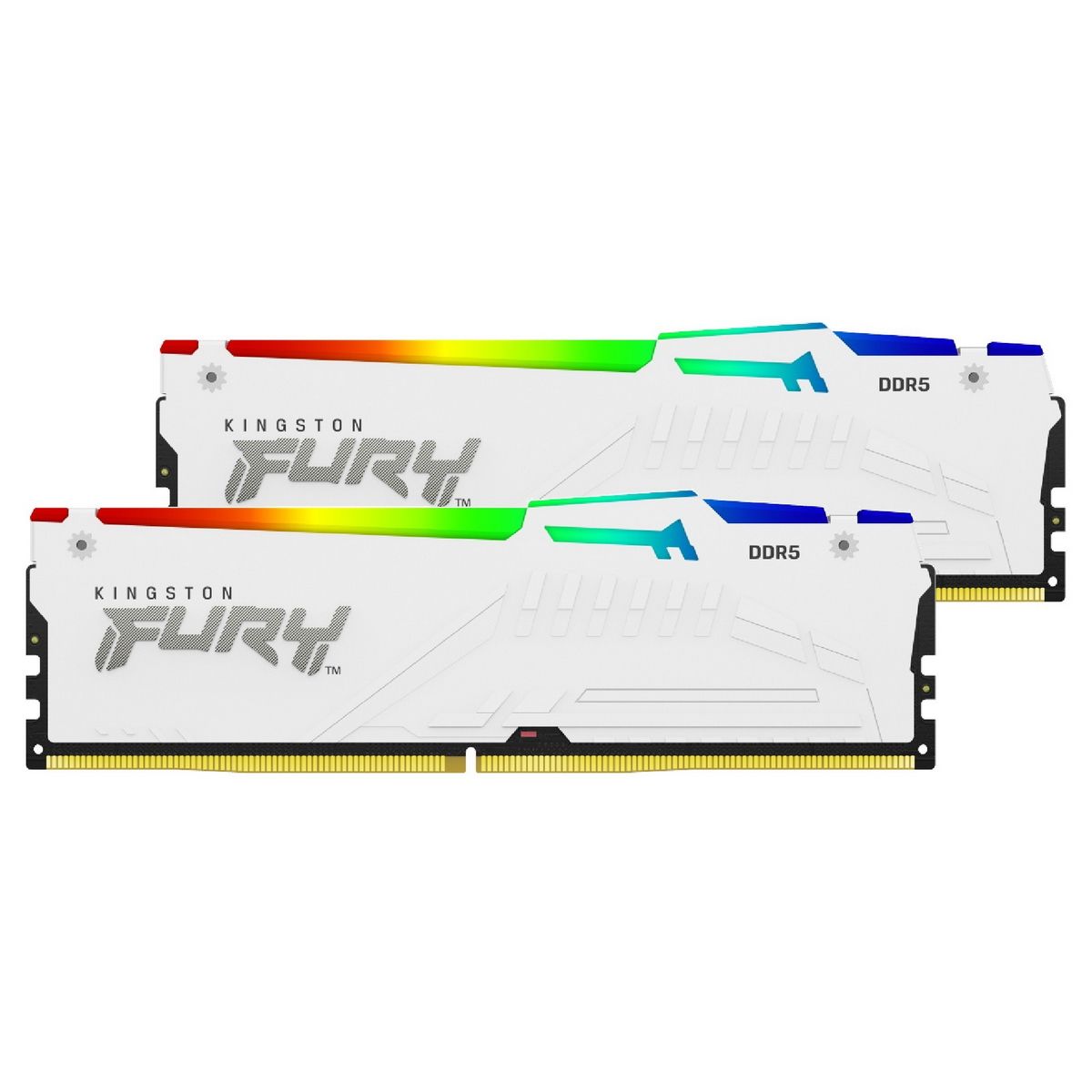 Модуль памяти Kingston 32GB DDR5 6000 DIMM FURY Beast White RGB Gaming Memory Non-ECC, CL30, 1.4V, Heat Shield, Kit (2x16GB), XMP, RTL