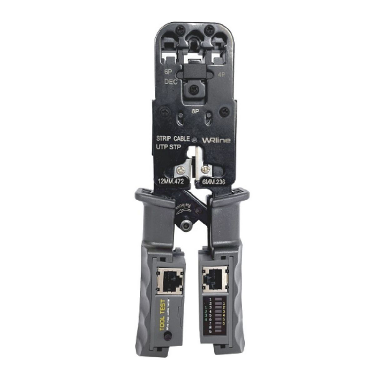 Инструмент обжимной Hyperline WRline WR-022 Кримпер 3 В 1 для RJ-45, RJ-11/12 с тестером