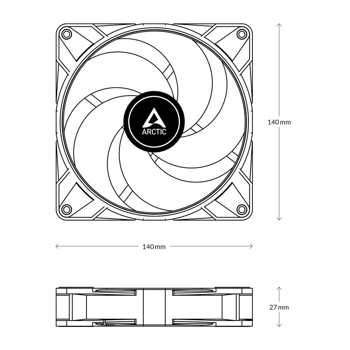 Вентилятор корпусной ARCTIC P14 Max White (ACFAN00304A)