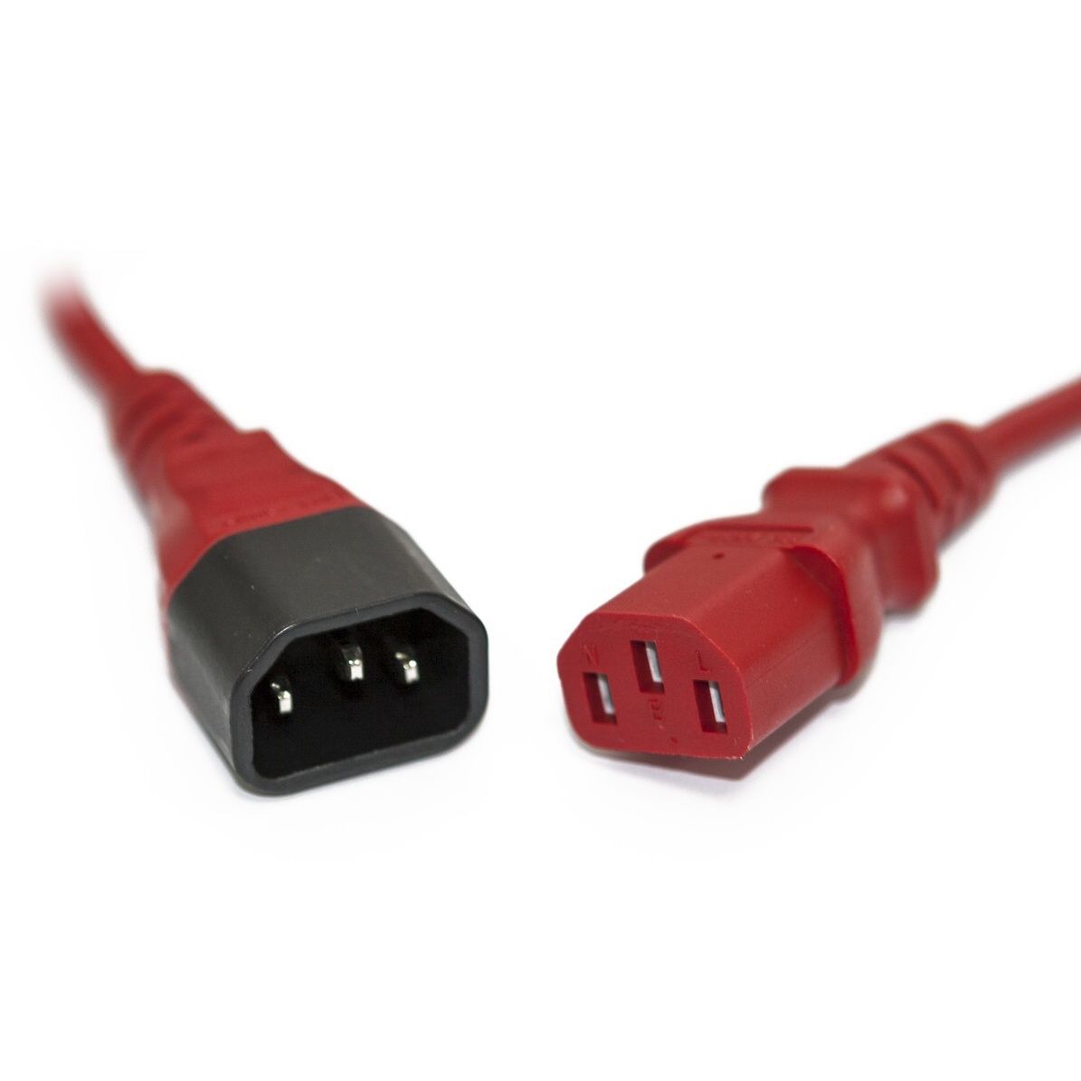 Сетевой кабель Hyperline PWC-IEC13-IEC14-1.0-RD Кабель питания монитор-компьютер IEC 320 C13 - IEC 320 C14 (3x0.75), 10A, прямая вилка, 1м, цвет красный (ПВС-АП-3*0,75-250-C13C14-10-1,0 ГОСТ 30851.1-2002 (МЭК 60320-1:1994))