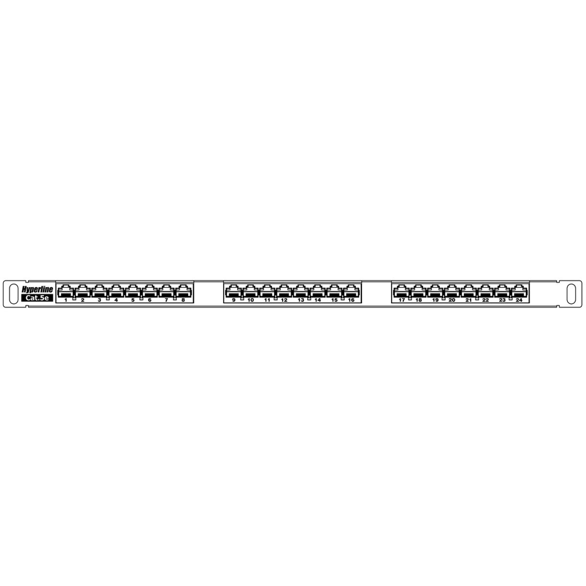 Панель Hyperline PPHD-19-24-8P8C-C5E-110D Патч-панель высокой плотности 19", 0.5U, 24 порта RJ-45, категория 5E, Dual IDC
