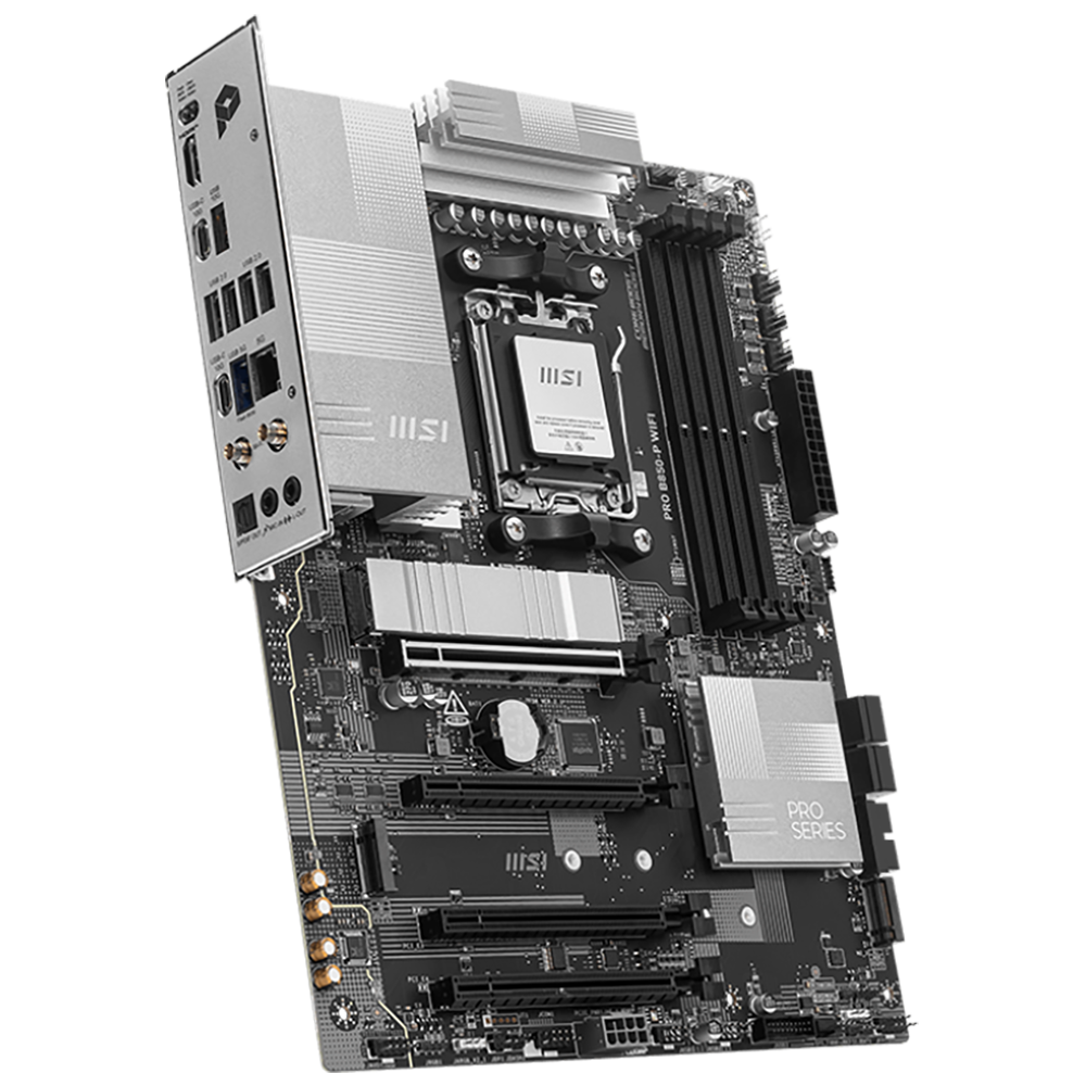Материнская плата MSI OEM PRO B850-P WIFI B850, AM5, 4*DDR5, 4*PCIEx16, 3*M.2, 3*TypeC, 1*USB3.2Gen2, 5*USB3.2Gen1, 8*USB2.0, 4*SATA3.0, 5G, HDMI, ATX, RTL oem