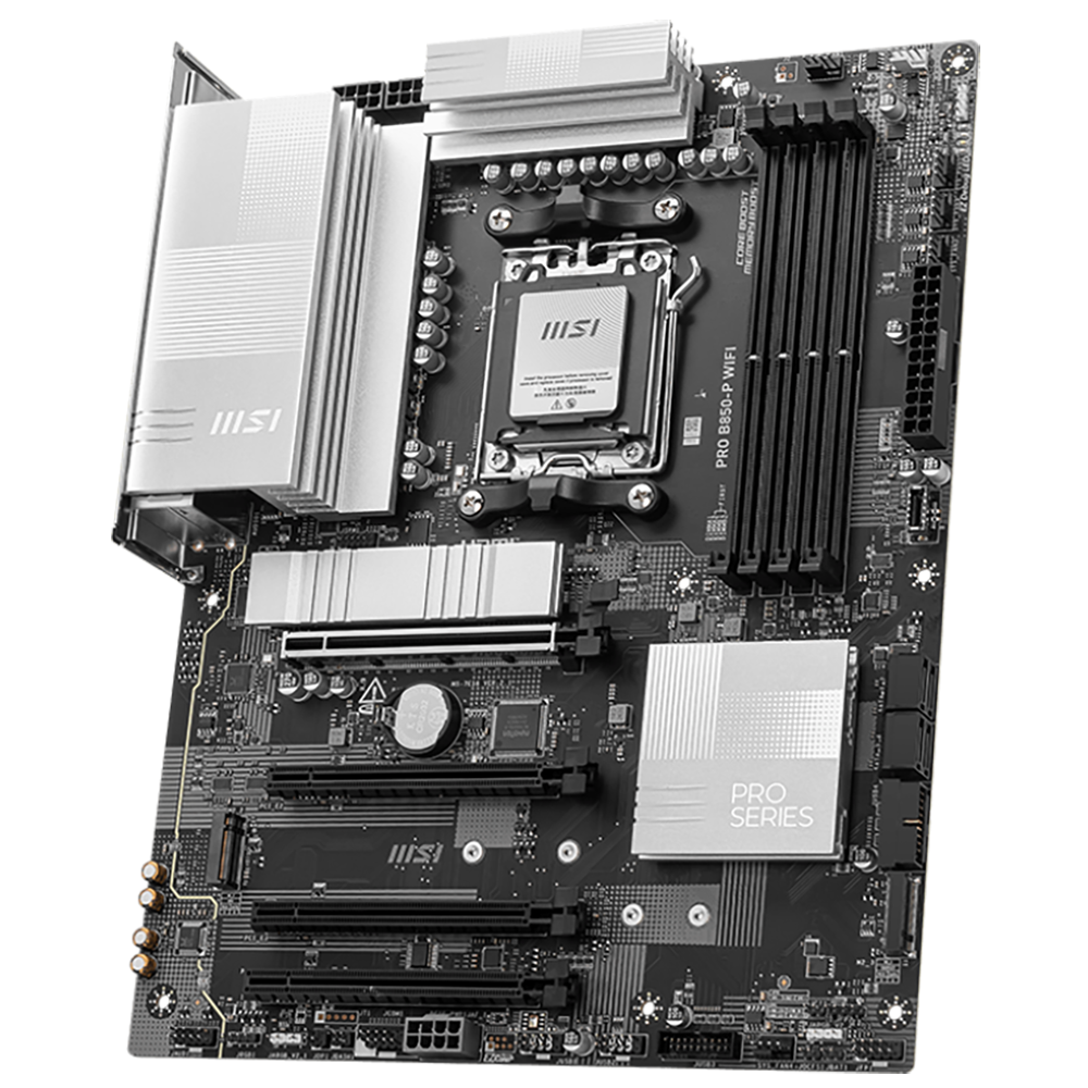 Материнская плата MSI OEM PRO B850-P WIFI B850, AM5, 4*DDR5, 4*PCIEx16, 3*M.2, 3*TypeC, 1*USB3.2Gen2, 5*USB3.2Gen1, 8*USB2.0, 4*SATA3.0, 5G, HDMI, ATX, RTL oem