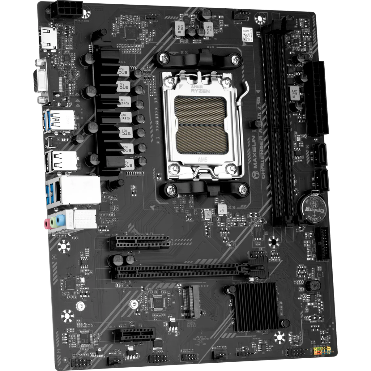 Материнская плата Maxsun MS-Challenger A620A 2.5G A620, AM5, 2DDR5, 1PCIEx16, 1PCIEx4, 1PCIEx1, 1M.2, 6USB3.2Gen1, 4USB2.0, 2SATA3.0, 2.5G, VGA, HDMI, M-ATX, RTL