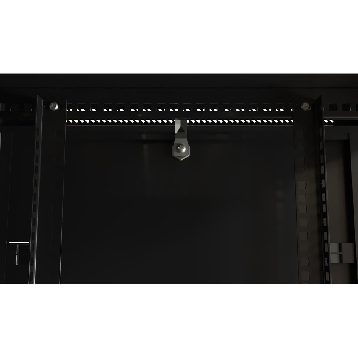 Шкаф Hyperline TWB-0945-SR-RAL9004 настенный 9U 500x600х450мм, металлическая передняя дверь с замком, две боковые панели, цвет черный (RAL 9004) (разобранный)