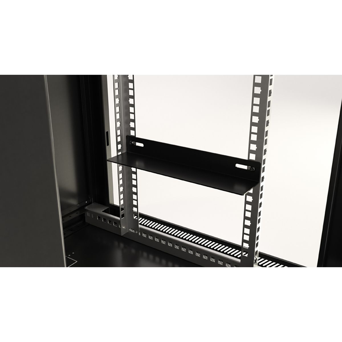 Шкаф Hyperline TWB-0945-SR-RAL9004 настенный 9U 500x600х450мм, металлическая передняя дверь с замком, две боковые панели, цвет черный (RAL 9004) (разобранный)