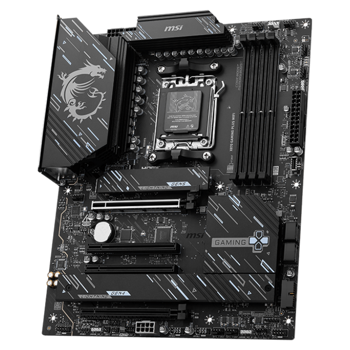 Материнская плата MSI X870 GAMING PLUS WIFI X870, AM5, 4*DDR5, 4*PCIEx16, 3*M.2, 2*TypeC, 2*USB3.2Gen2, 4*USB3.2Gen1, 8*USB2.0, 4*SATA3.0, 5G, 1*Type-C(DP), HDMI, ATX, RTL