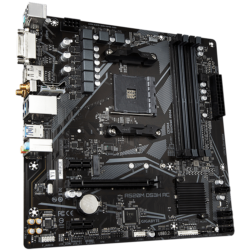 Материнская плата Gigabyte A520M DS3H AC, RTL