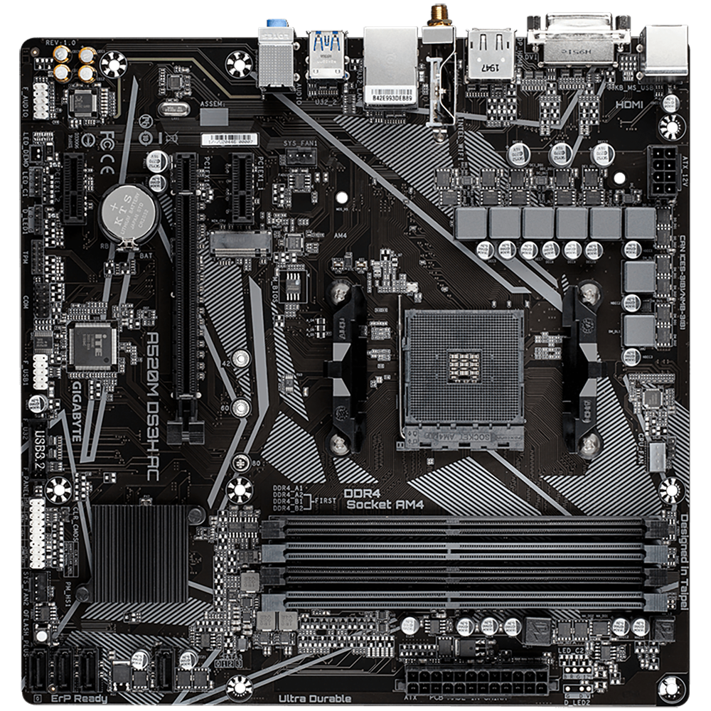 Материнская плата Gigabyte A520M DS3H AC, RTL