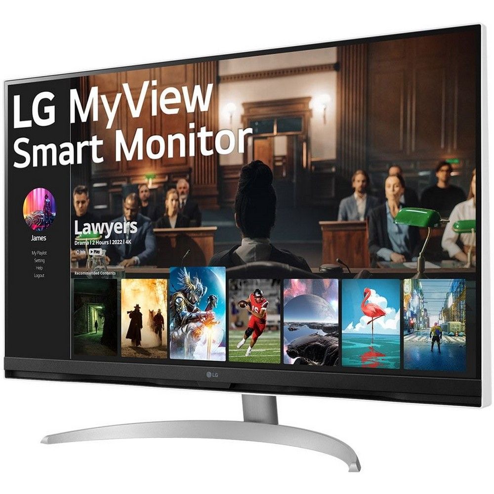 Монитор 31.5" LG 32SQ700S-W White Smart (VA, 3840x2160, HDMI+HDMI+DP+Type C, 5 ms, 178°/178°, 250 cd/m, 3000:1, 60Hz, LAN, Wi-Fi, BT, MM, webOS)