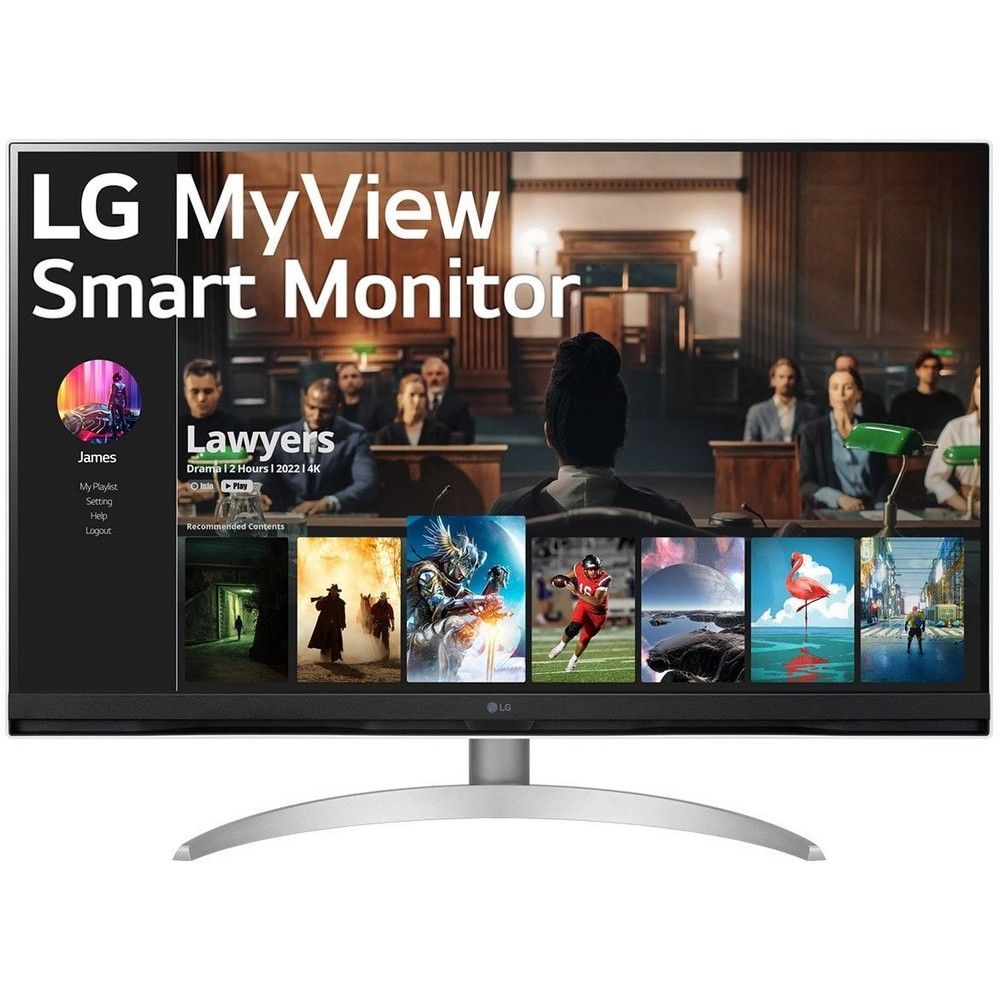 Монитор 31.5" LG 32SQ700S-W White Smart (VA, 3840x2160, HDMI+HDMI+DP+Type C, 5 ms, 178°/178°, 250 cd/m, 3000:1, 60Hz, LAN, Wi-Fi, BT, MM, webOS)