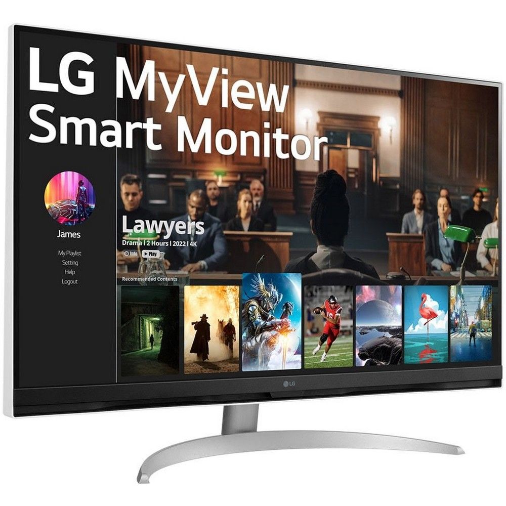 Монитор 31.5" LG 32SQ700S-W White Smart (VA, 3840x2160, HDMI+HDMI+DP+Type C, 5 ms, 178°/178°, 250 cd/m, 3000:1, 60Hz, LAN, Wi-Fi, BT, MM, webOS)