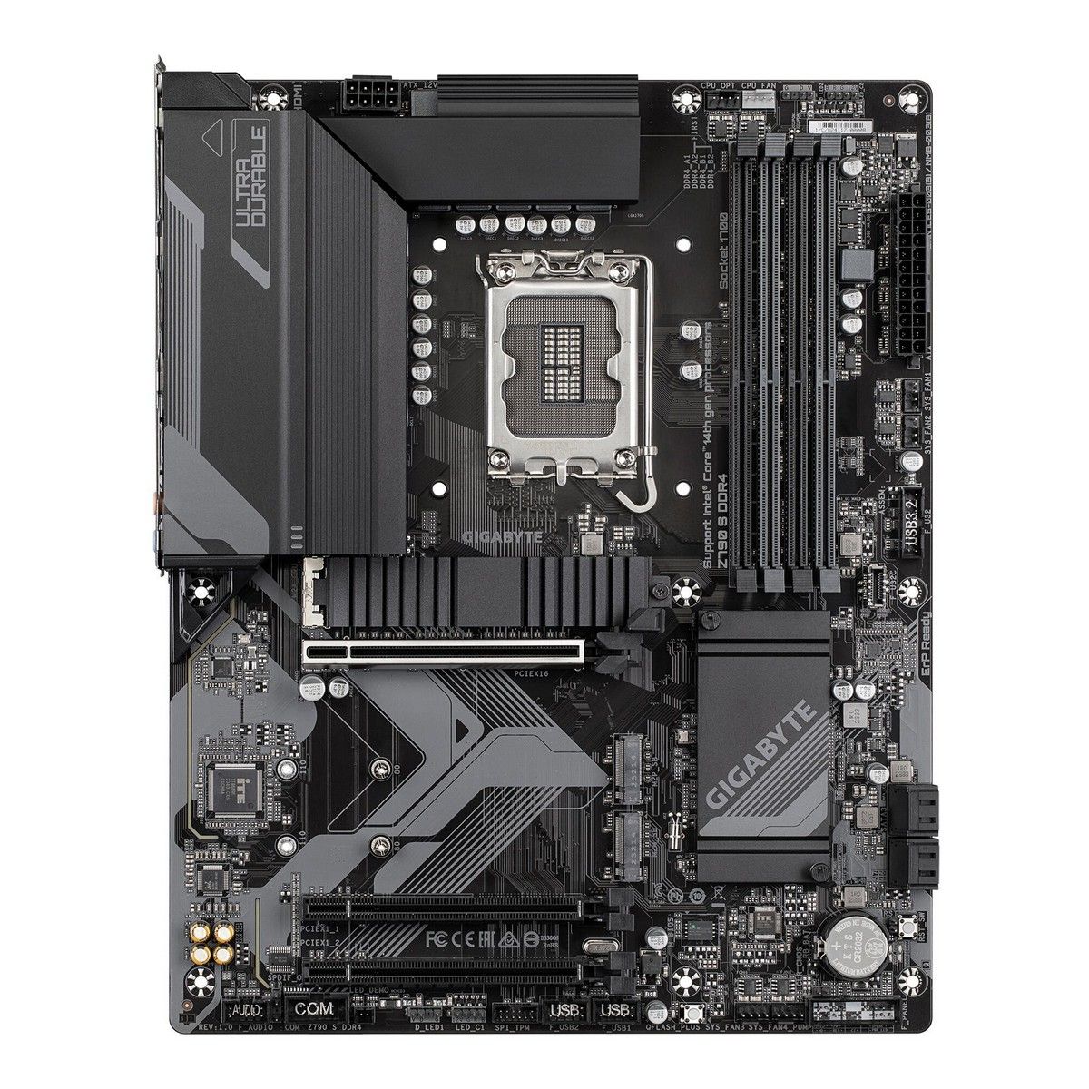 Материнская плата Gigabyte OEM Z790 S DDR4, Socket 1700, Intel®Z790, 4xDDR4-3200, HDMI+DP, 3xPCI-Ex16, 4xSATA3(RAID 0/1/5/10), 3xM.2, 8Ch Audio, 2,5GbLan, (4+4)xUSB2.0, (3+2)xUSB3.2, (0+1)xUSB3.2 Type-C™, ATX, RTL oem