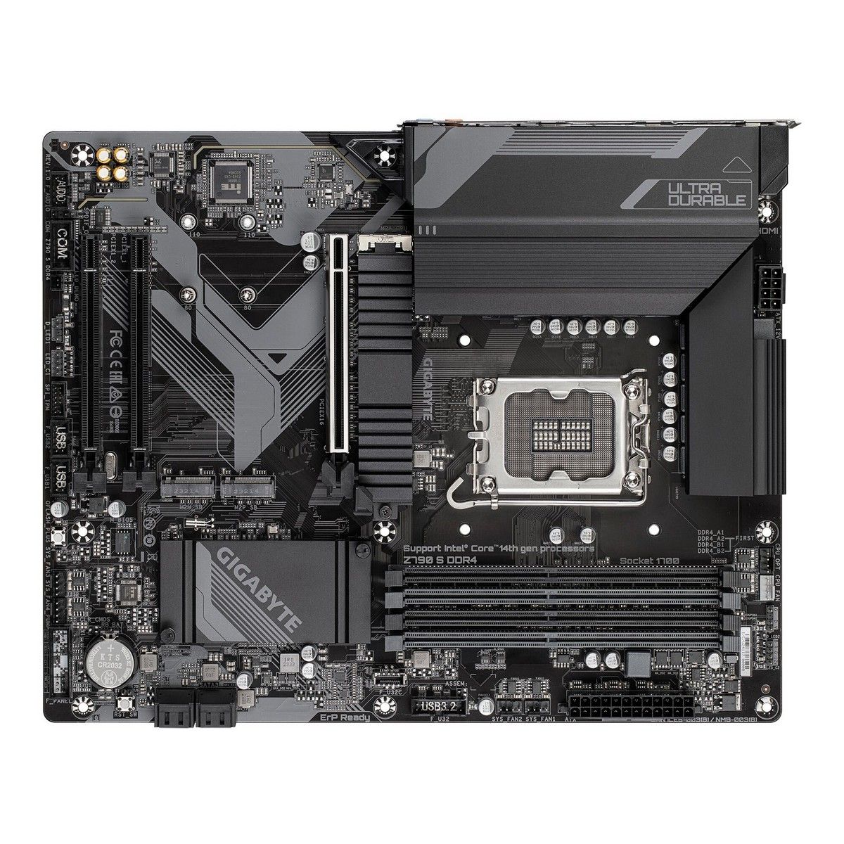 Материнская плата Gigabyte OEM Z790 S DDR4, Socket 1700, Intel®Z790, 4xDDR4-3200, HDMI+DP, 3xPCI-Ex16, 4xSATA3(RAID 0/1/5/10), 3xM.2, 8Ch Audio, 2,5GbLan, (4+4)xUSB2.0, (3+2)xUSB3.2, (0+1)xUSB3.2 Type-C™, ATX, RTL oem