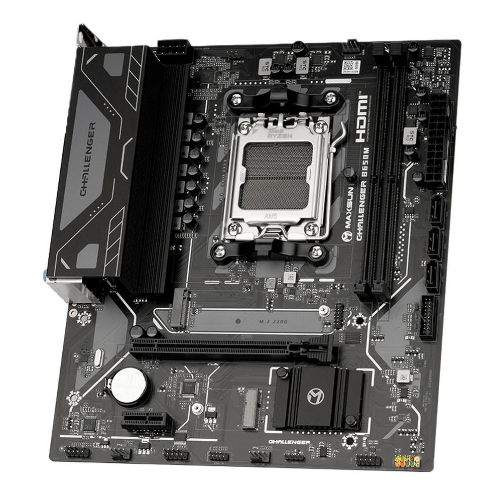Материнская плата Maxsun MS-Challenger B650M V2 B650, AM5, 2*DDR5, 1*PCIEx16, 1*PCIEx1, 1*M.2, 6*USB3.2Gen1, 4*USB2.0, 3*SATA3.0, 1G, DP, HDMI, M-ATX, RTL