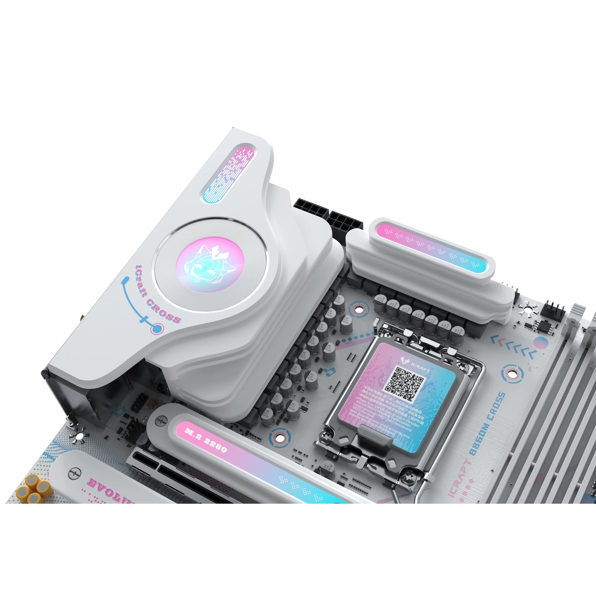 Материнская плата Maxsun MS-iCraft B860M CROSS B860, LGA1851, 4*DDR5, 1*PCIEx16, 1*PCIEx4, 3*M.2, 1*TypeC, 8*USB3.2Gen2, 2*USB3.2Gen1, 3*USB2.0, 4*SATA3.0, 5G, Type-C(DP), DP, HDMI, M-ATX, RTL