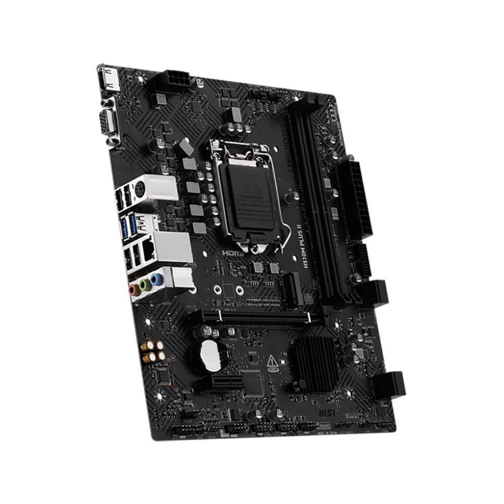 Материнская плата MSI H510M PLUS II H510, LGA1200, 2*DDR4, 1*PCIEx16, 1*PCIEx1, 1*M.2, 4*USB3.2Gen1, 8*USB2.0, 4*SATA3.0, 1G, VGA, HDMI, M-ATX, RTL