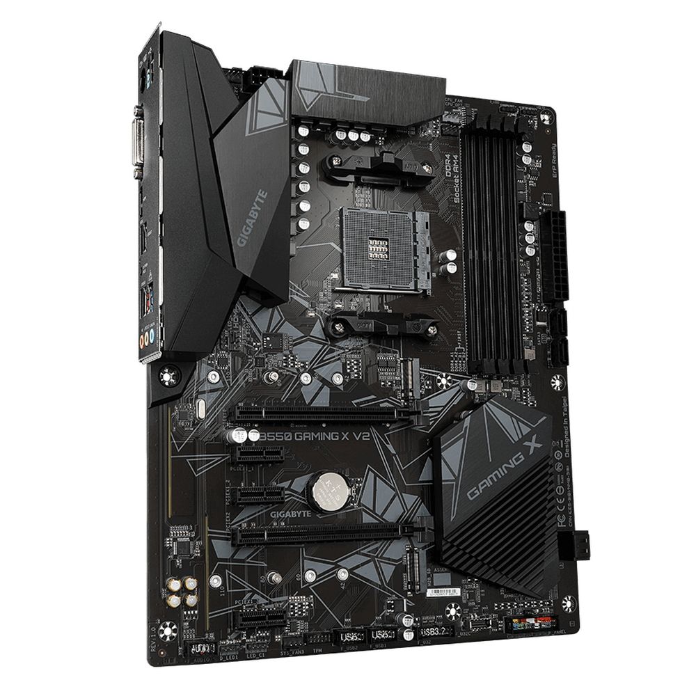 Материнская плата Gigabyte OEM B550 GAMING X V2, Socket AM4, AMD B550, 4xDDR4-3200, DVI-D+HDMI, 2xPCI-Ex16, 3xPCI-Ex1, 4xSATA3(RAID 0/1/10), 2xM.2, 8 Ch Audio, 1xGLan, (2+4)xUSB2.0, (4+2)xUSB3.2, 1xPS/2, ATX, RTL {8} (810702)